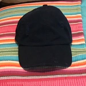 Navy Distressed Ball Cap